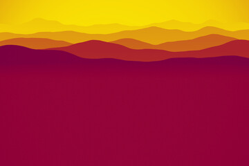 Abstract mountain background illustration. Sunrise and sunset in mountains