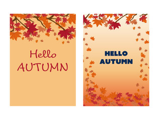 紅葉、落ち葉、枯れ葉、秋の背景素材セット