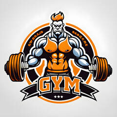Body builder gym man mascot logo