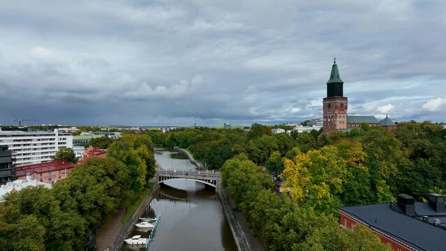 view of the city of Turku and the church