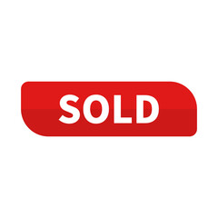 Sold Sign In Red Rectangle Rounded Shape For Sale Stock Information Buy
