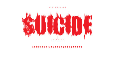 suicide blackmetal bloody font alphabet horror mystic halloween