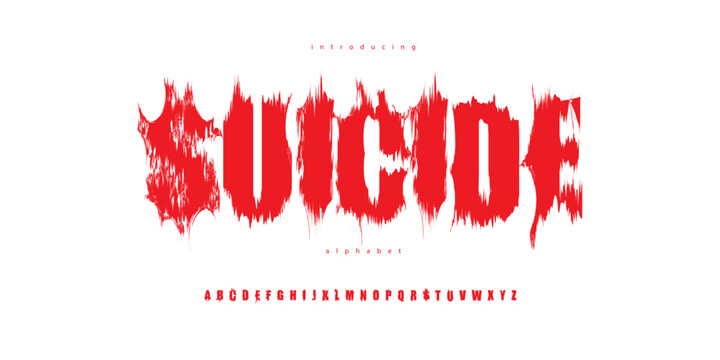 suicide blackmetal bloody font alphabet horror mystic halloween