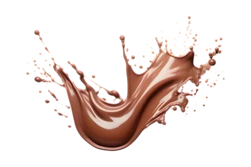 Deurstickers Chocolate Splash Isolated On a Transparent Background, Generative AI © mizan