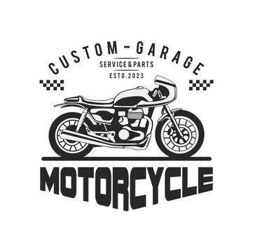 Premium Vector  Motorcycle custom garage logo