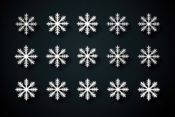 An abstract festive background image for Christmas in black and white, featuring snowflake patterns against a black background, creating an elegant holiday-inspired scene. Illustration