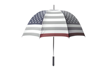Grey American Flag SHaped On an Umbrella Isolated On a Transparent Background, Generative AI