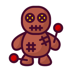 Voodoo doll line filled icon