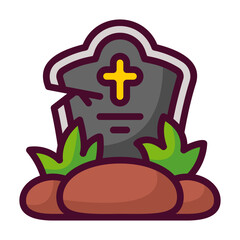 Tombstone line filled icon