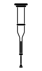 SVG Black Silhouette of a Crutch on Transparent Background
