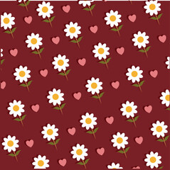 seamless pattern with camomiles illustration