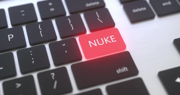 Nuke as a glowing key on keyboard