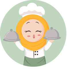 cooking kids islamic illustration