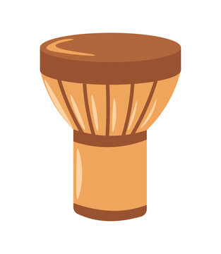 Drum musical instrument, djembe or jembe vector