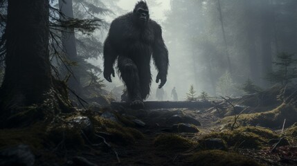 The mystical Bigfoot.generative ai
 - obrazy, fototapety, plakaty