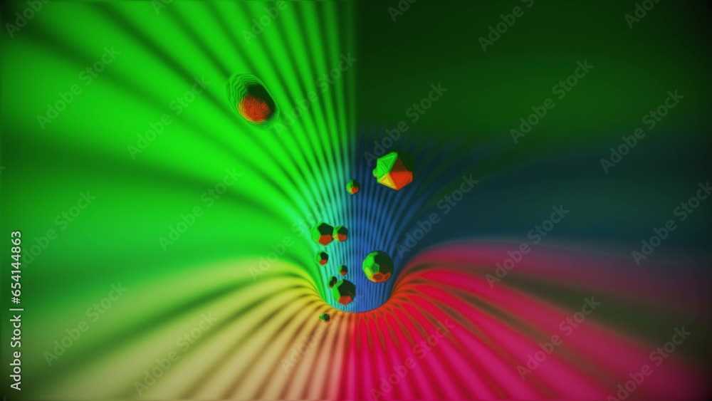 Poster abstract 3d colorful endless tunnel. futuristic seamless loop animation of tunnel in motion with 3d 