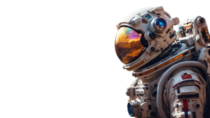 Astronaut isolated on transparent background. Ai generated.