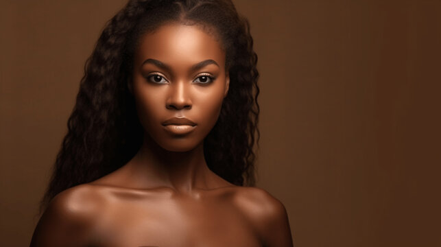 Graceful Black Model posing for photoshoot with enchanting elegance