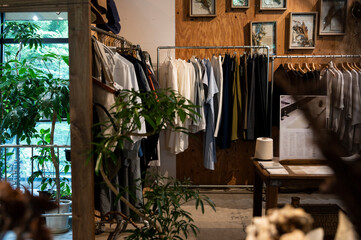 Interior of a modern apparel shop
