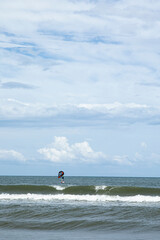 kite surfing on the beach