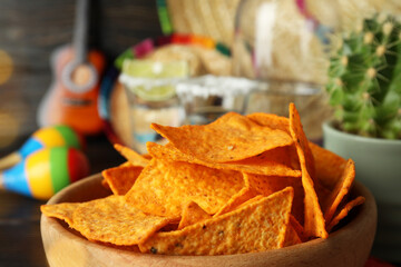 Mexico food concept, tortillas and tequila