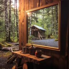 a_brown_forest_cabin_with_a_rustic_wood-