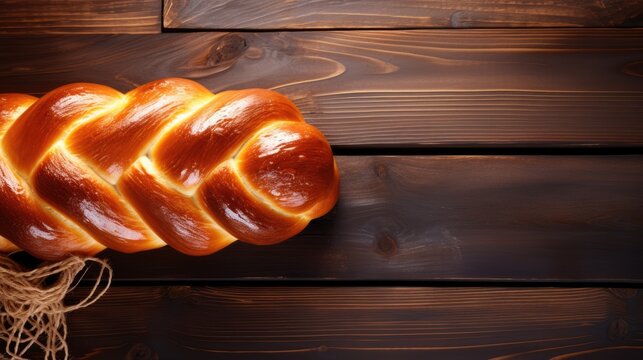 Homemade Challah bread, Jewish cuisine. Challah for Hanukkah