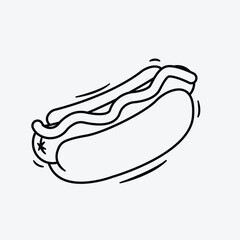 hotdog line art