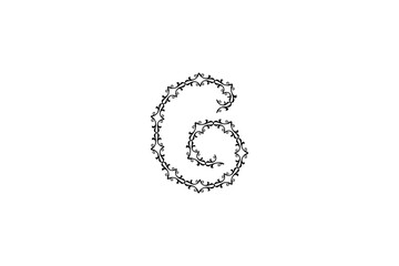 Letter G Floral with Flower decoration. Elegant Alphabet  with botanic element for wedding invitation and card design composition.