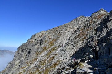 Rysy, góry, Tatry Słowackie, szczyt, wierzchołek, krajobraz, niebo, wysoki, panorama,