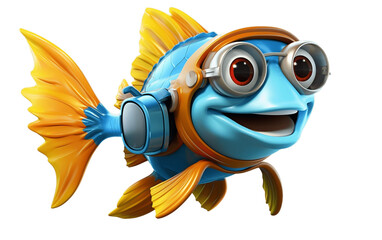 3D Ocean Odyssey Fish in Scuba Fins