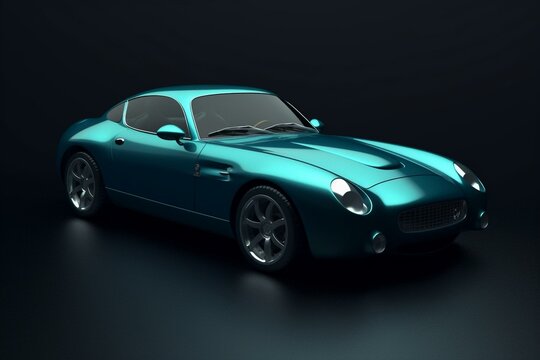 Studio-rendered 3D image of a nondescript car. Generative AI