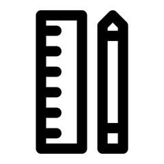 pencil and ruler line icon