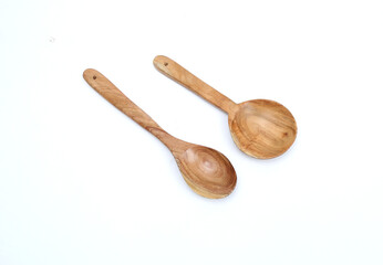 Wooden Spoons for Cooking, Wood Cooking Utensils isolated on white background