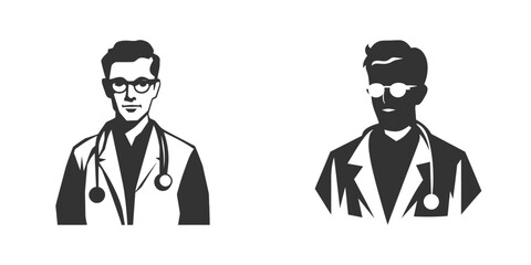 Doctor silhouette on a white background