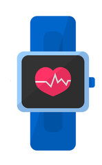 Smartwatch showing pulse and heart beat counts