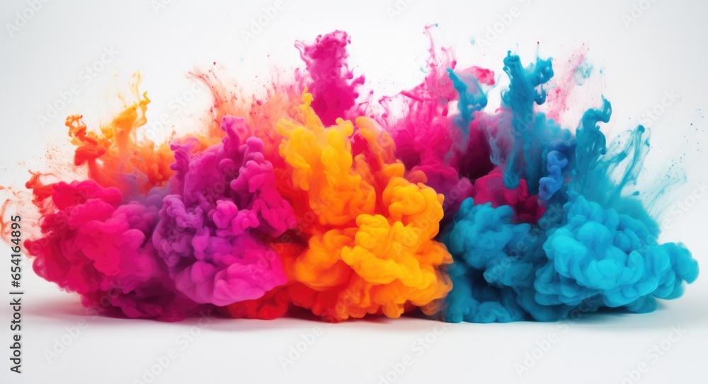 Aufkleber a group of colored inks are in the air. generative ai.