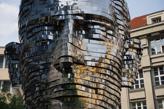The moving statue of Franz Kafka by Czech artist David Cerny