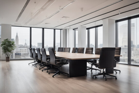 Empty office open space interior. Business conference company background
