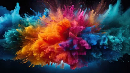 Fotobehang explosion of colored powder © somchai20162516