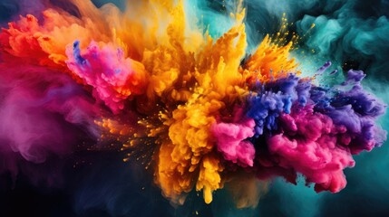 Obraz na płótnie Canvas explosion of colored powder