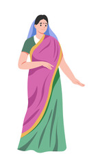 Indian woman wearing saree dress, local people