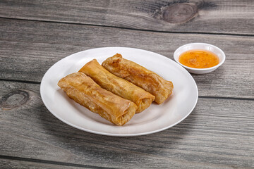 Traditional crispy fried stuffed springroll