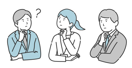悩むビジネスパーソンのイラスト