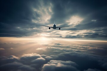 Aircraft soaring high. Explore travel and beauty. Generative AI