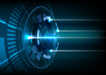 illustration abstract blue portal teleport technology - 654173050