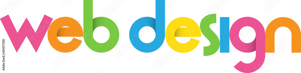 Poster web design colorful vector geometric type
