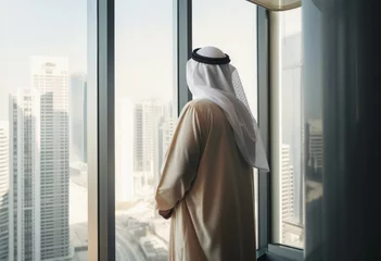 Foto op Canvas Arab looking window. Work emirates. Generate Ai © nsit0108