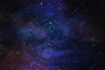 abstract glitter black, purple, blue lights background. de-focused