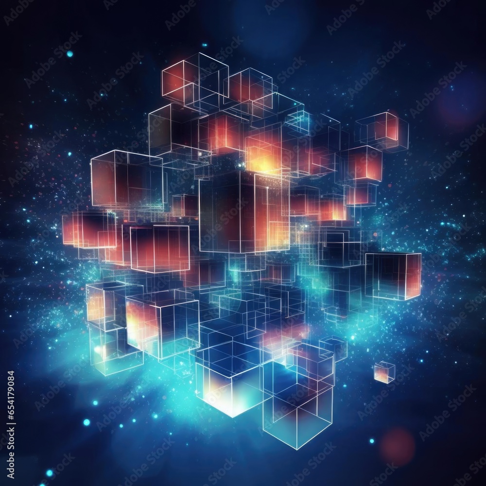 Poster big data center concept, cloud database, server power plant future. data transmission technology. sy